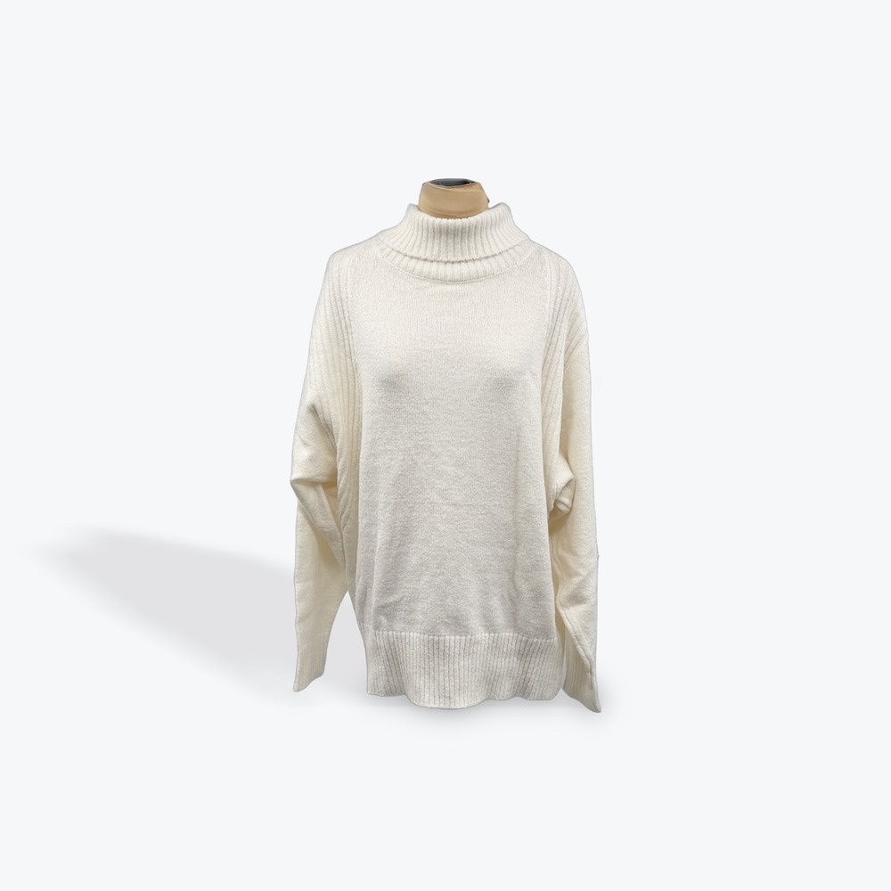 Fashion Nova‎ Cream Ribbed Turtleneck Sweater Oversized Cozy Warm